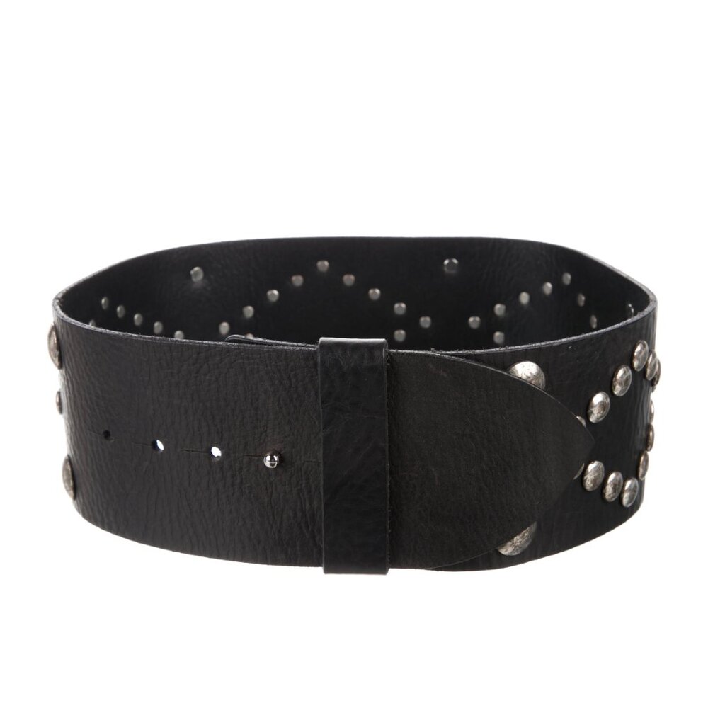 Isabel Marant Wide Leather Waist Belt, Size: XS